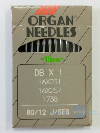 Голки ORGAN DB*1 №80ses для прямострочних промислових швейних машин