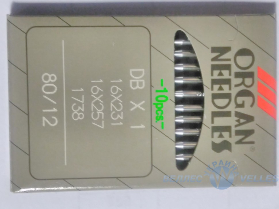 Голки ORGAN DB*1 №80 для прямострочных промислових швейних машин