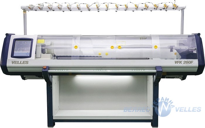 Velles VFK 260F 7G Промислова комп'ютеризована двосистемна плосков'язальна машина 7 класу