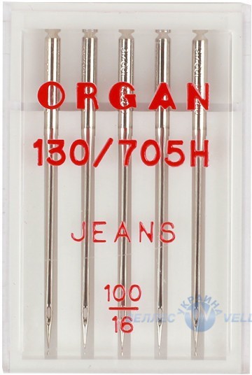Голки ORGAN Джинс 130/705H JEANS 100/16 (в упаковці 5 шт)